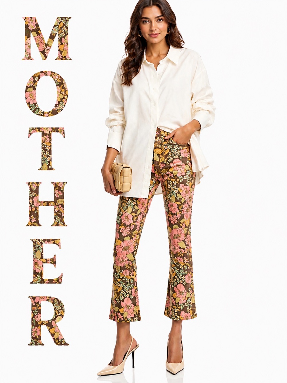 MOTHER The Hustler Bouquet Ankle Jeans in Boutonniere Print NWOT